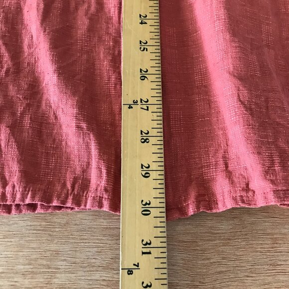 Tasso Elba Shirt Men XXL Red Button Up Silk Linen Pocket Short Sleeve Collared - Picture 6 of 12